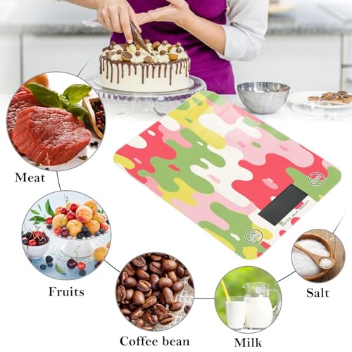 Food Scale Kitchen Scale Food Weight Scales Digital Weight Grams and Ounces Small Electronic Food Scale for Baking Cooking Colorful Drips - color: Colorful Drips