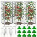 3 PCS Garden Bird Netting Plant Cover for Square Tomato Cage, 39.37" X 15.8" Insect Bird Barrier Tomato Cage Net with Zipper & Drawstring Lawn Staples and Windproof Clips, Netting for Protecting Plant - size: 39INCH