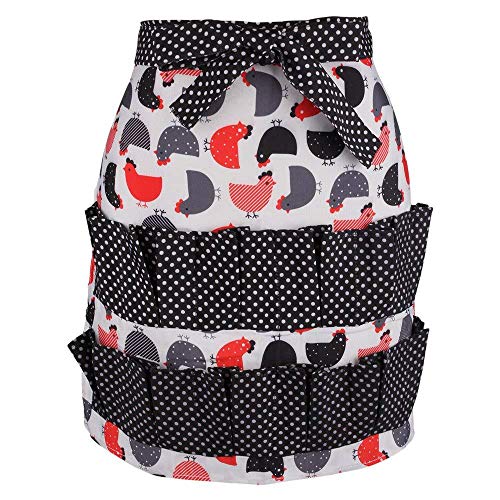 Sefiron Chicken Egg Collecting Apron,12 Deep Pockets for Hense,Duck,Goose Eggs - color: Black