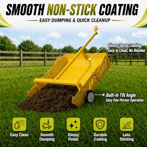 GRIND MODE 2-in-1 Horse Paddock Cleaner & Tow-Behind Trailer, Heavy Duty Manure Fork & Scoop, Efficient Yard Sweeper for Horse Manure, Drag Collector for Pasture/Yard Easy Cleanup - color: Yellow, size: Wire Drag
