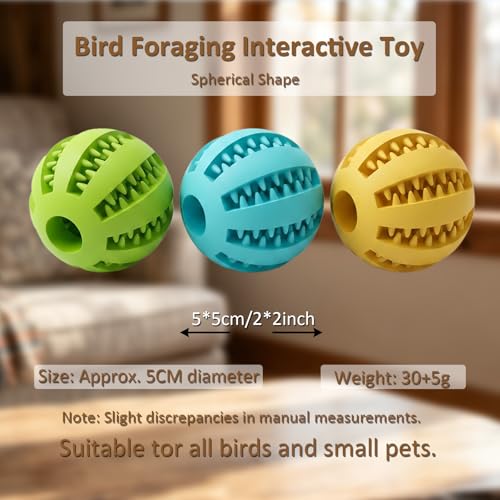 3 Pcs Bird Foraging Toys Puzzle Feeders, Parrot Foraging Toys for Parakeet Parrots Lovebirds Macaws Hamsters Guinea Pigs
