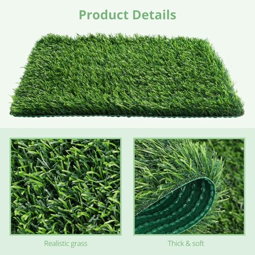 Homaisson 12PCS Chicken Nesting Box Pads, 12'' x 12'' x 1.2'' Artificial Turf Mats, Washable Fake Grass, Nesting Pads for Bedding Grass Rugs for Chicken Coops
