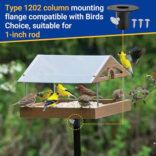 1202 Bird Feeder Pole Mount Flange for Birds Choice 1 in Poles | Bird Feeder 1202 Pole Mounting Flange, Black