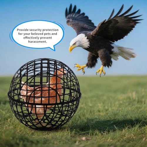 AceOrbit 3 Pack Rolling Chicken Ball Cage, 2026 Mobile Mesh Poultry Coop Ball for Free Range, Safety Globe Hutch for Chicks, Ducklings & Small Pets Outdoor Exercise and Roaming(11.02 Inch,Black) - color: Black, size: 11.02 Inch