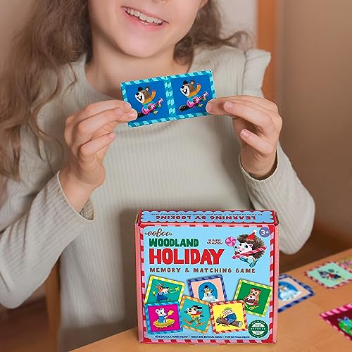 eeBoo: Memory & Matching Game- Woodland Holiday - 18 Themed Matching Pairs, Educational Preschool Game, Kids Ages 3+, 1-4 Players - style: Woodland Holiday
