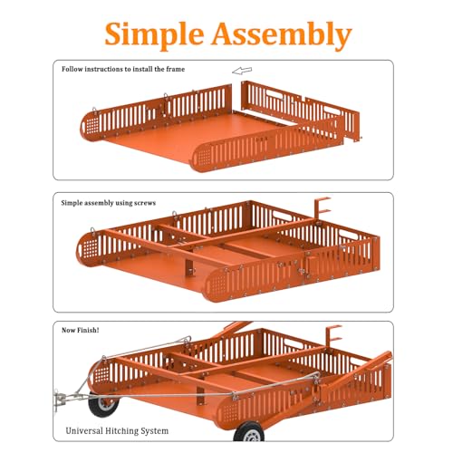 2 in 1 Horse Paddock Cleaner and Trailer | Tow-Behind Trailer Horse Manure Scoop, 2 in 1 Field Cleaner & Scooper for Paddock, Horse Pasture