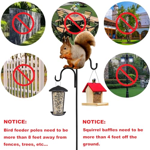 Squirrel Baffle for Bird Feeder Pole,Installation Without Removing the Pole,Wrap Around Poles Protect Bird Feeder,Suitable for Shepherd Hooks - size: 6.0 lb