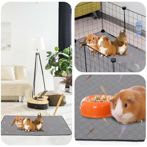 2Pcs Guinea Pig Cage Liners,Guinea Pig Fleece Cage Liners24''X36'' Super Absorbent Washable Pee Pads Reusable for Rabbit Hamster Chinchilla - size: 12 In 2x3(24" x 36") 2Pack