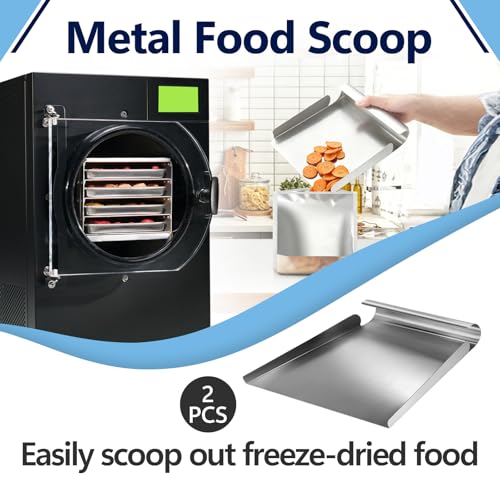 2Pcs Metal Food Scoop for Harvest Right Freeze Dryer Trays, Stainless Steel Kitchen Food Scoop for Transferring Food, 6 Inch Wide Mouth Stainless Steel Food Scoop for Harvest Right