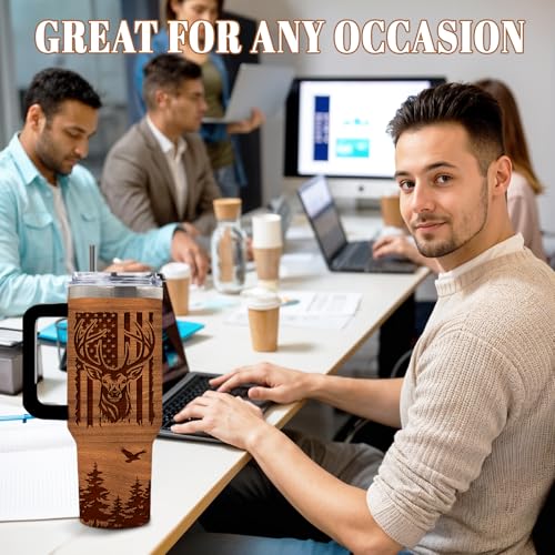DUUV Hunting Tumbler 40oz, Insulated Hunting Gifts for Man Hunter | Deer Gift for Man Dad, Deer Cup, Hunting Deer Tumbler Leakproof, Fathers Day Ideal Gift, I'd Rather Be Hunting, 1 Pack - color: Hunting