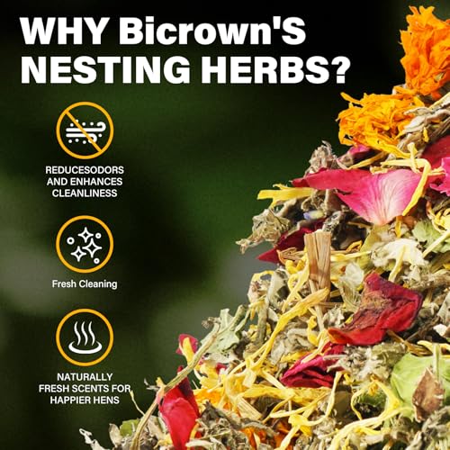 42oz Premium Chicken Nesting Herbs – Natural Dried Blend, Lavender Rose Mint Mix, Helps Reduce Odors and Freshen Coop Naturally, Relaxing & Calming Herbs for Happy Hens - size: 2.63 Pound (Pack of 1)