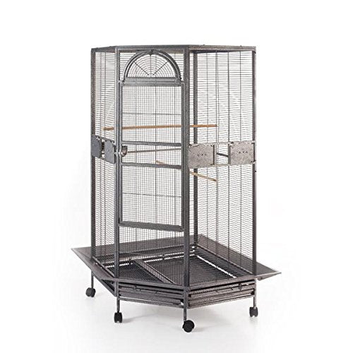 Parrot Escape Jumbo Corner Bird Cage Aviary (Small) - size: 63.5"L x 37.5"W x 37.5"H