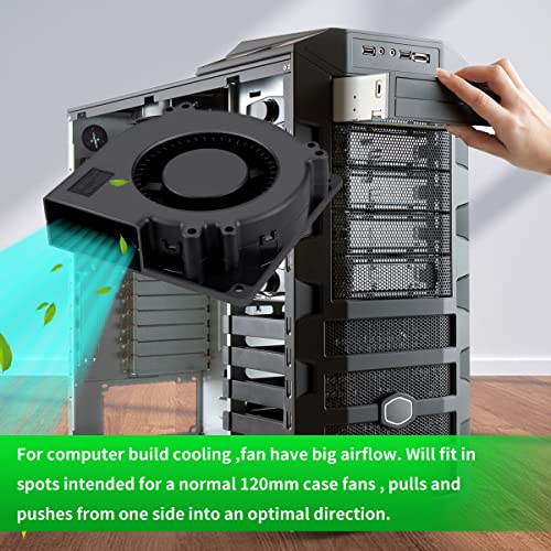 120mm x 32mm 4Pin 12V PWM Small Centrifugal Computer Blower Fan | Dual Ball Bearing, Big Airflow for DIY Air Exhaust Vent Cooling - style: 12V 4PIN