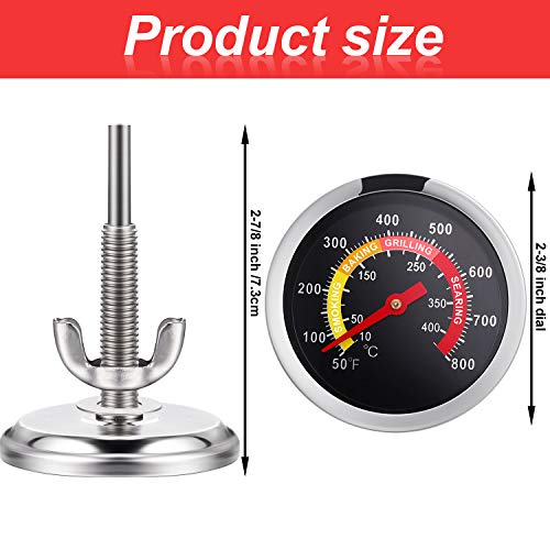 Frienda 3 Packs Charcoal Grill Temperature Gauge Thermometer Gauge Wood Barbecue Charcoal Grill Thermometer Heat Indicator for Lamb Beef Meat Cooking, 2-3/8 Inch Dial and 2-7/8 Inch Stem - style: Contemporary