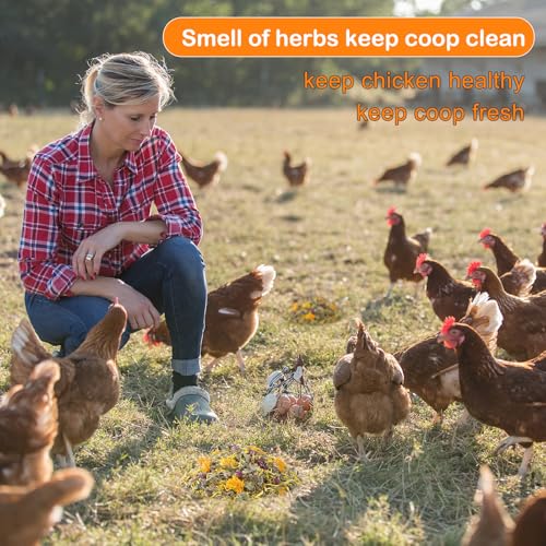 17.6 Oz Chicken Nesting Herbs Flowers Premixed Dried Poultry Herbs Natural Nesting Box Pads Roost House Lime Feed Grit Herbs Bedding Supplies for Chicken Coop Feeder Freshness Egg Laying Coop Smell - size: 1.1 Pound (Pack of 1)