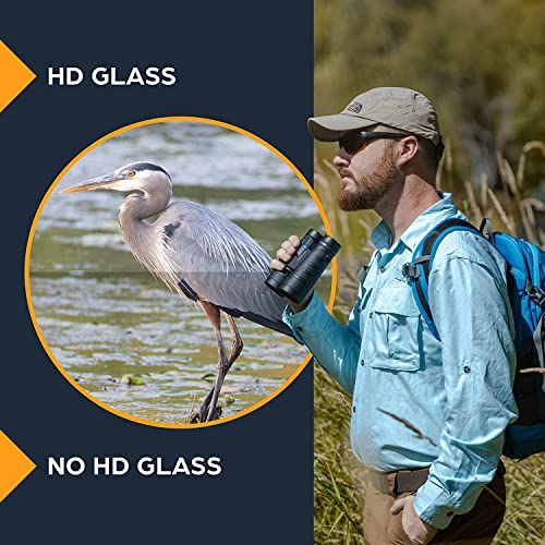 TSO Turbine HD 10x42 Roof Prism Binoculars for Adults, HD Glass with Multi-Coated Optics, 15.5mm Long Eye Relief, Rainproof Binoculars for Bird Watching, Hunting, Hiking, Travel & Wildlife Viewing