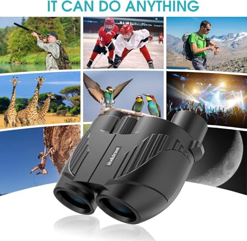 20X25 Compact Binoculars for Adults,Large Eyepiece Waterproof Binocular,Easy Focus Small Binoculars for Bird Watching,Hiking and Concert,Black