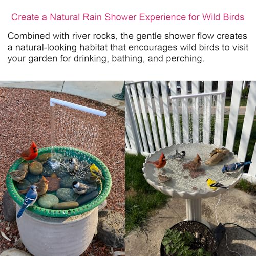 Bird Baths Shower Fauce with Bird Bath Towel, Bird Bath Fountain Pump, Fountain Pump with Shower, Electric Bird Bath for Outside, Outdoor Garden Decoration