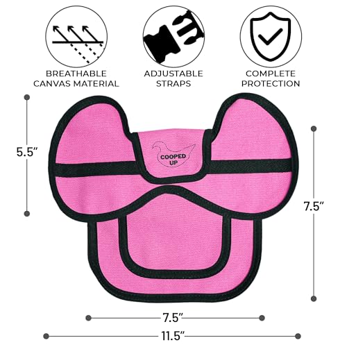 COOPED UP Canvas Chicken Saddle for Medium-Large Hens with Larger Wing Cover and Adjustable Straps - Pink - color: Pink
