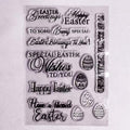 Happy Easter Greetings Wishes to You Egg Background Clear Stamps for Card Making Decoration and DIY Scrapbooking 4022701