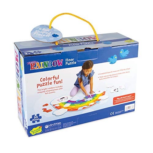 Peaceable Kingdom Jumbo Rainbow Floor Puzzle 35 Pieces | A 35-piece floor puzzle that builds focus and patience. Ages 3+. - style: Rainbow