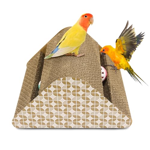 OSWINMART Parrot Cardboard Toy with Jingle Ball - size: LARGE size