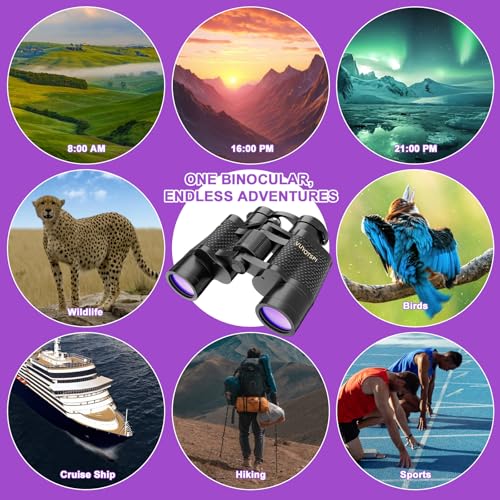25x40 Binoculars for Adults High Powered with Compass, Compact HD Waterproof Binoculars for Bird Watching, Hunting, Concerts, Travel & Outdoor Adventures