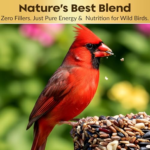Cardinal Bird Seed Cylinders with Hole, Nutrasaff & Mealworms, 2 Pack | Cardinal Blend, Cylinder Bird Seed, Safflower, Peanuts, Mealworms & Cranberries, Attracts Various Wild Birds, USA Made 1.5lbs - size: 2-Small