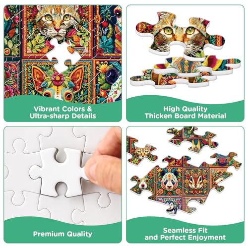 500 Piece Puzzles for Adults, Beautiful Wild Animals Puzzle | Recycled Cardboard Birds Eagle Puzzle 500 Piece, Challenging Game Home Decor Birthday Party Gift Toy for Adults Seniors - style: Woven Animals