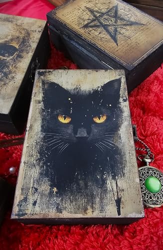 RK Collections Gothic Celestial Black Magic Wooden Boxes (Black Cat) - style: Black Cat