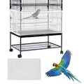 Daoeny Large Bird Cage Cover, Bird Cage Seed Catcher, Adjustable Soft Airy Nylon Mesh Net, Birdcage Cover Skirt Seed Guard for Parrot Parakeet Macaw African Round Square Cages (White) - color: White