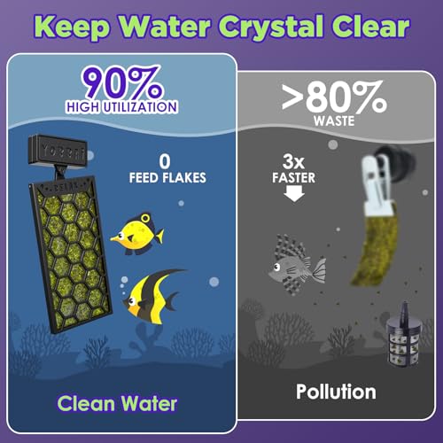 YOBBAI Magnetic Seaweed Feeder, Swinging Motion Nori Feeder, Seaweed Clip for Tangs Angels Freshwater and Shrimp Tanks (Black; NO Text) - color: BLACK; NO TEXT