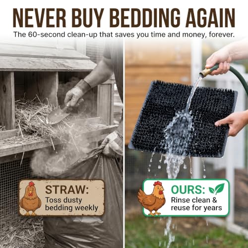 6 Pack Ultra Soft Washable Chicken Nesting Pads for Chicken Coop — Premium Food Grade Mats — 100% BPA Free — Durable & Easy to Clean Reusable Nesting Pads - size: 6 Pack