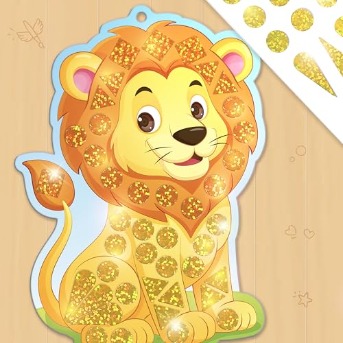 Imagimake Mirror Mosaic - Animals, 5 Templates, 450+ Stickers | Mess-Free Craft Activity, Screen-Free Creative Art Kit for Kids, Birthday Gift for Boys & Girls Ages 3,4,5,6,7 Years Old - style: 7. Animals