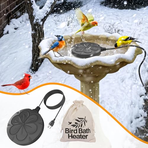 110W Bird Bath Heater for Outdoors in Winter–Submersible Pond Deicer,Cast Aluminum Thermostatic Chicken Water Heater - color: Black