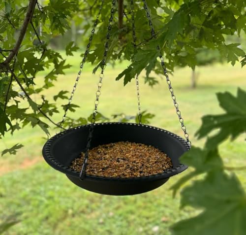 Hanging Bird Bath Bird Feeder 12 inch, 2 Pack Birdbath Tray for Garden Yard Outside, Brown - color: Brown, size: 12 inch 2pcs