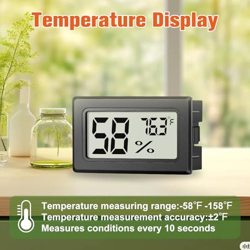 6 Pack Mini Hygrometer Indoor Humidity Meter, Digital Thermometer Monitor | Small Indoor Humidity Gauge Meter Fahrenheit (℉) for Thermostat Reptile Tank, Mason Jars JJMTDS