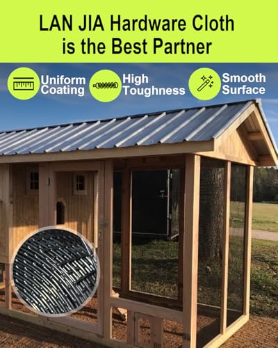 1/2inch 60"x50' 19 Gauge Black PVC Coated Welded Wire Mesh Roll | Hardware Cloth Heavy Duty Metal Mesh with Square Grid, Fencing Roll for Chicken Coop Barrier, Rabbit Cage, Snake Fence - size: 1/2" x 1/2" 60" x 50'