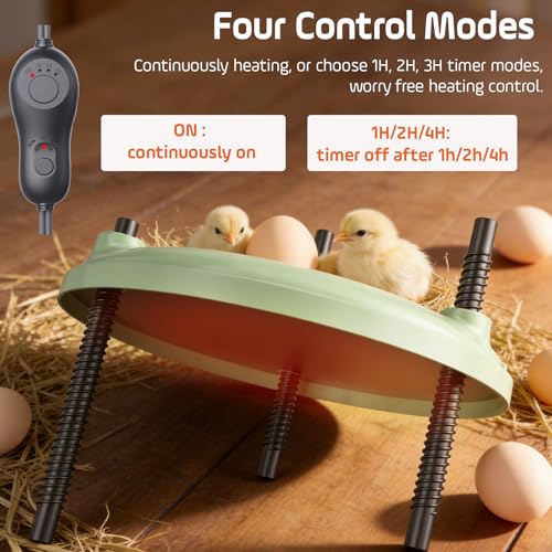 Brooder Plate for Chicks,12inch Metal Heating Plate,Perfectly Adjustable Height & Angle, 35W Chick Warmer for Brooding Newborn Chicken Duckling Quail,Chicken Coop Heater, Warming Puppy Cats