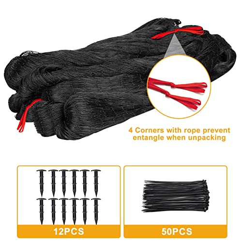 BSTPCOO Bird Netting 25'x100' with 2.4" Square Mesh Chicken Coop Nettings | Poultry Netting Over Chicken Run, Heavy Duty Nylon Nettings, Hawk Net for Chicken Run, Deer Fence Garden Fruit Tree Net - size: 25'×100'-2.4''