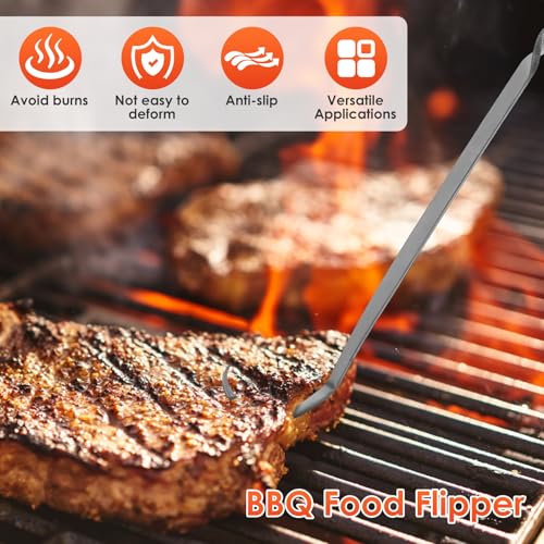 Stainless Steel BBQ Flipper Turner, Heat Resistant Meat Turner for Cooking and Grilling