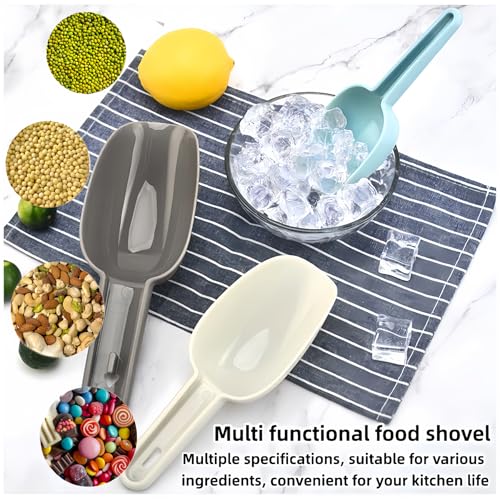 3 Pack Nesting Ice Scoop Set,Thickened PP Utility Ice Scoop For Freezer, Multi-Purpose Small Food Scoop with Hanging Hole for Kitchen Bar Baking Pantry Pet Food, Dishwasher Safe