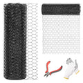 24'' x 50' Black Chicken Wire Fencing, 1 inch Chicken Wire and 19 Gauge Poultry Netting, Garden Mesh Fence Roll for Floral Arrangements,Crafts, Farm,Livestock,Pet Protection - size: 19 gauge 24'' x 50'