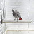 AOTU Large Bird Perch Stainless Steel Parrot Perches Bird Stand for Cage Durable Beak & Claw Trimming Grinding Perch for Birds Parrot Cage Accessory (L: 11.8" x 1.2") - size: L: 11.8" x 1.2"