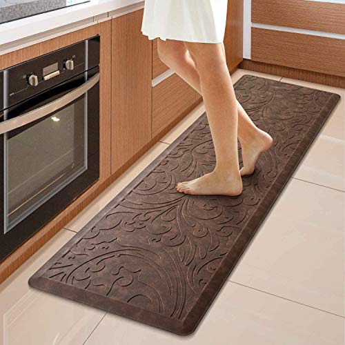 Kitchen Mat Cushioned Anti-Fatigue Comfort Standing Mat Rug for Home,Office | Waterproof Non-Slip Ergonomic Comfort Rug for Sink,Laundry,Desk 17.3" x 60", Brown - color: Brown, size: 1'5" x 5' (Rectangular)