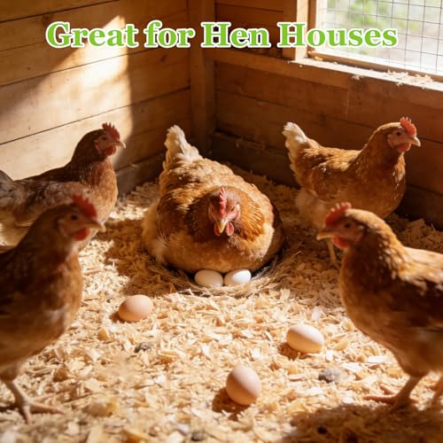 80 Ounces Premium 100% Natural Radiata Pine Shavings for Chicken Coop Bedding,5LB Wood Pine Shavings,Super Absorbent,Low Dust,Eliminating Bad Smells for Chicken Coops Nesting Boxes Brooder