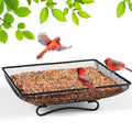 Ground Bird Feeder Tray 11x11 Inches, Metal Platform Mesh Seed Tray for Bird Feeders, Great Attracting Garden Yard Decoration for Wild Birds Squirrels Dove,1 Pack - size: 11x11 inches (1 pack)