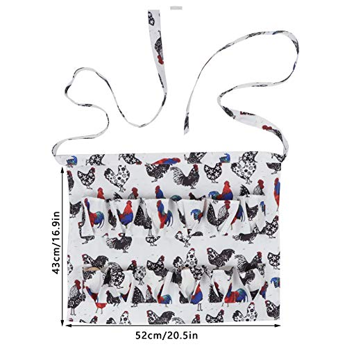 Eggs Collecting Apron with 8 Reinforced Pockets – Hands Egg Gathering Apron for Chicken Duck Goose Quail Eggs – Farmhouse Coop Kitchen Utility Size M (2 L)