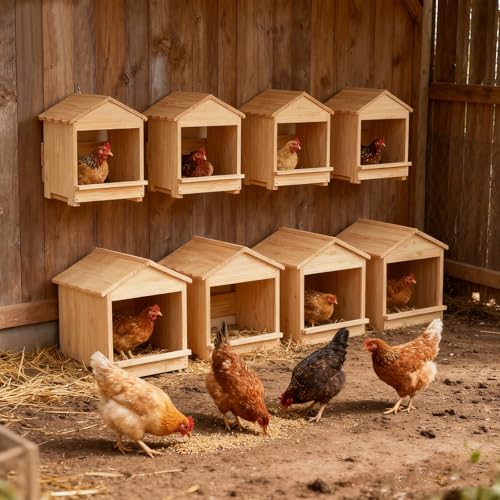 Wooden Chicken Nesting 32x29x38cm Portable Chicken Coop with Detachable Ramp, Indoor/Outdoor Hen House for Egg Laying - Can be Wall-Mounted or Ground Use, Easy Clean Poultry Supplies for Backyard Farm - size: 12.6"L x 11.8"W x 15.0"H