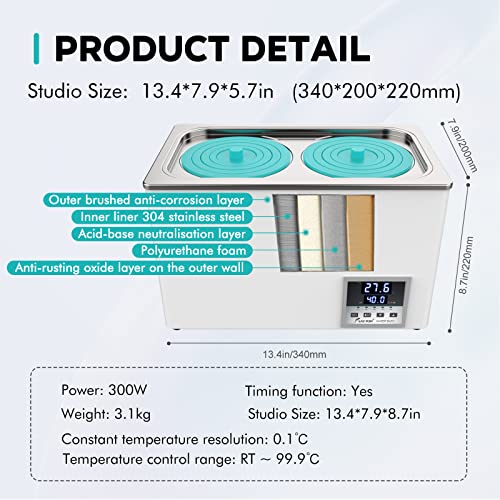 LAB FISH BHS-2 Lab Water Bath, 6L Digital Thermostatic Heater - style: BHS-2(6L)